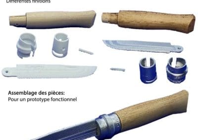 Présentation des différentes étapes de la création du prototype d'un couteau type opinel